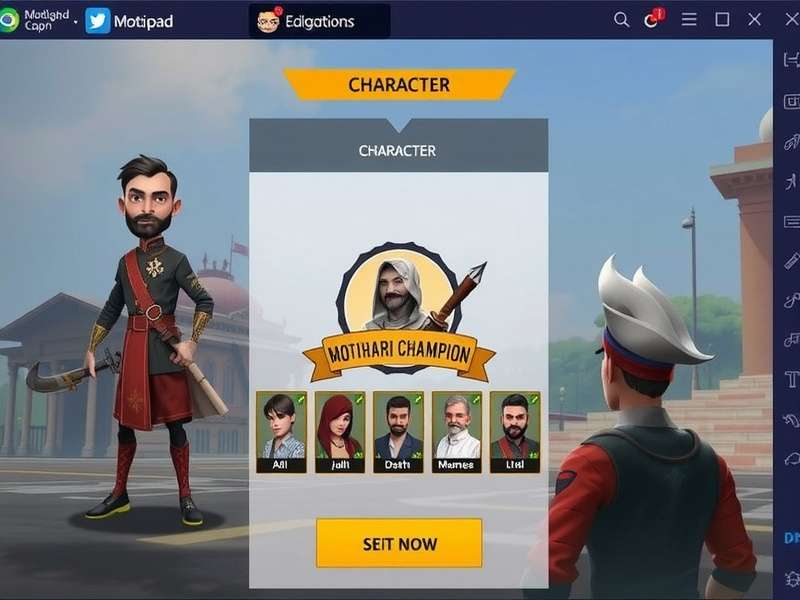 Motihari Champion S gameplay screenshot showing character selection